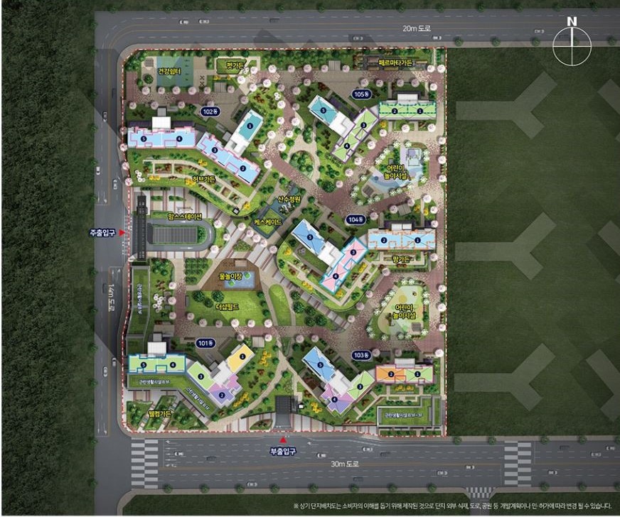 더샵 광양베이센트 단지배치도. (사진=포스코건설)