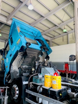 한진과 SK루브리컨츠의 친환경 윤활유 협력 사업 실차 테스트 (사진=SK루브리컨츠)