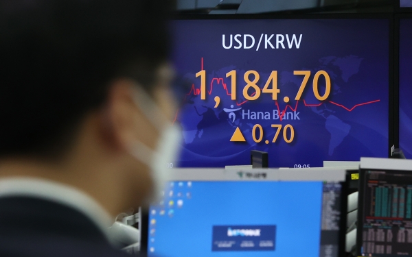 1일 서울 외환시장에서 원·달러 환율은 전장보다 4.7원 오른 1188.7원에 마감했다. (사진=연합뉴스)
