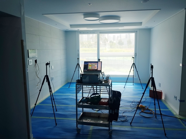 층간소음 테스트 현장사진. (사진=현대건설)