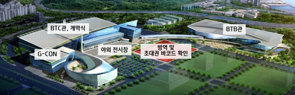 일반 참관객 방역 및 초대권 바코드 확인 장소. (사진=지스타조직위원회)