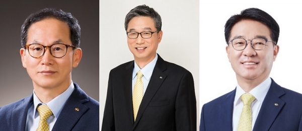 (왼쪽부터) 양종희 KB금융지주 부회장, 허인 KB국민은행장, 이동철 KB국민카드 사장 (사진=KB금융지주)