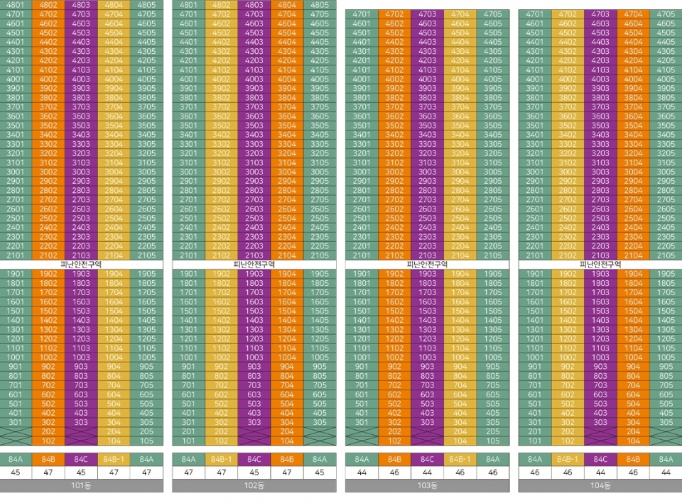 힐스테이트 천안아산역 퍼스트 동호수 배치도. (사진=현대엔지니어링)