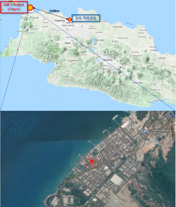 인도네시아 석유화학단지 위치도. (사진=현대건설)