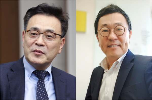 이현 다우키움그룹 총괄 부회장(왼쪽)과 황현순 키움증권 신임대표. (사진=다우키움그룹)