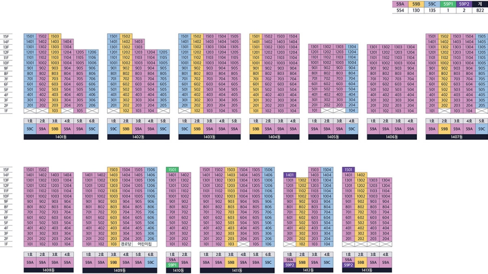 'e편한세상 검단 어반센트로' 동호수배치도. (사진=DL이앤씨)