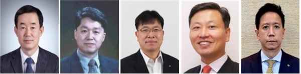 (왼쪽부터) 산업은행 안영규 신임 기업금융부문장, 정병철 중소중견금융부문장, 박형순 자본시장부문장, 김영진 심사평가부문장, 이준성 혁신성장부문장 (사진=산업은행)