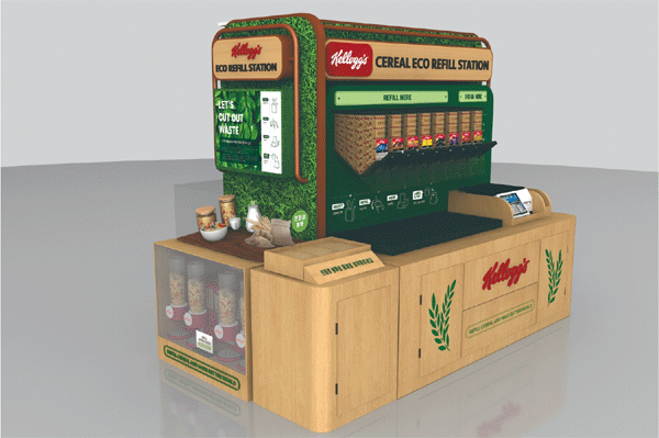 농심켈로그가 서울 송파구 잠실 롯데마트 제타플렉스점에서 운영하는 '시리얼 에코 리필 스테이션' (사진=농심켈로그) 