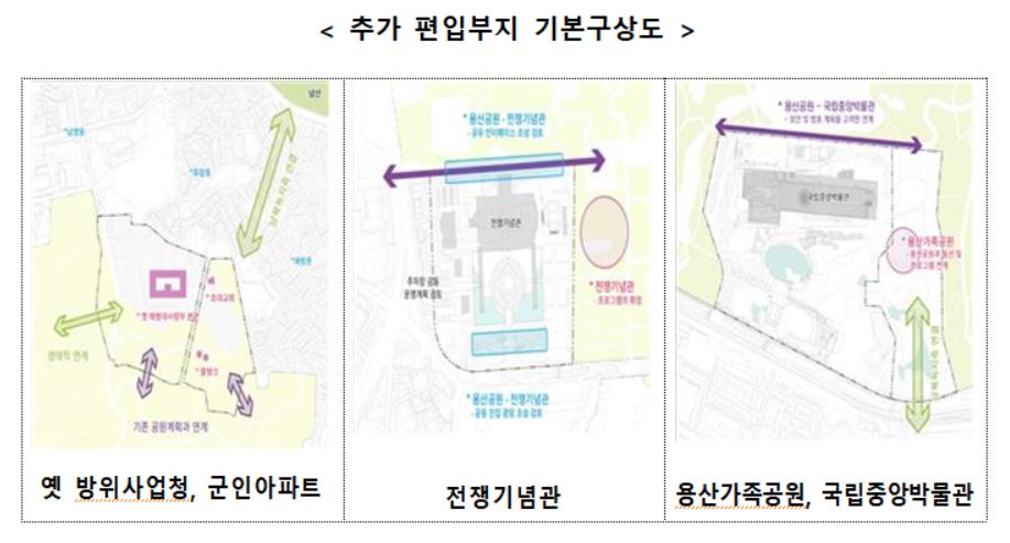 용산공원 추가 편입부지 기본구상도. (사진=국토교통부)