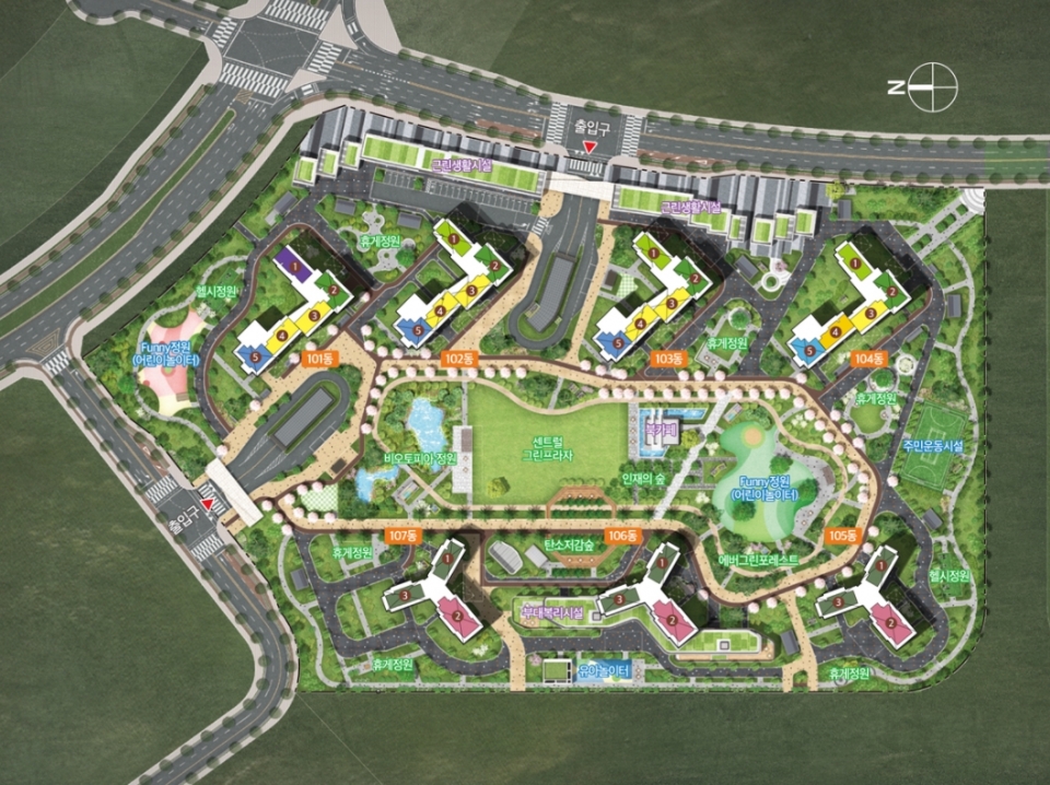 송도 럭스 오션뷰 SK뷰 단지 배치도. (사진=SK에코플랜트)