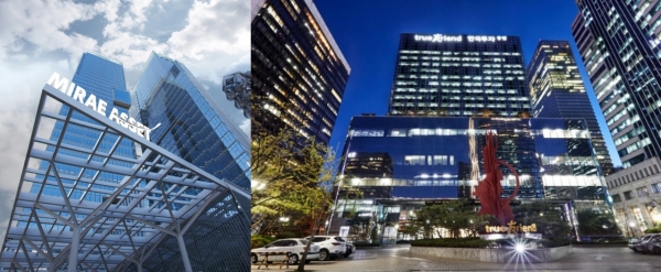 미래에셋증권-한국투자증권 사옥(사진=각 사)