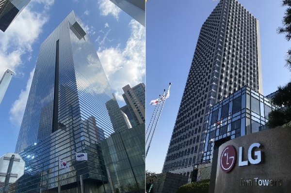 삼성전자 서초사옥, 여의도 LG 트윈타워 (사진=오세정 기자)