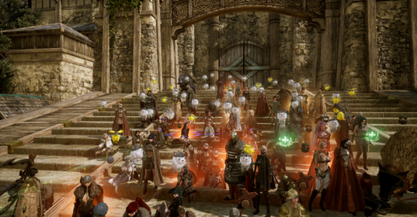 오딘: 신반 CBT 미드가르드 지역 이용자 단체 이미지. (사진=카카오게임즈)