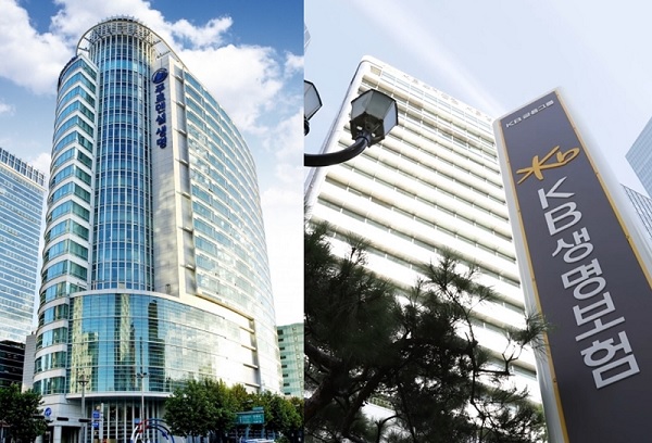 푸르덴셜생명 사옥(왼쪽), KB생명보험 사옥 전경 (사진=KB금융그룹)