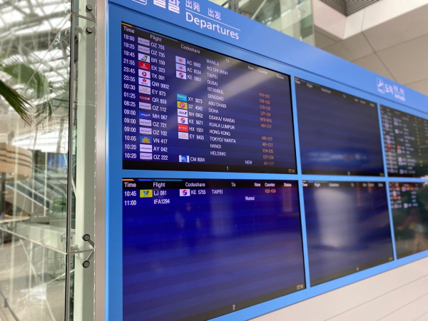 인천공항 출국 전광판. (사진=주진희 기자)