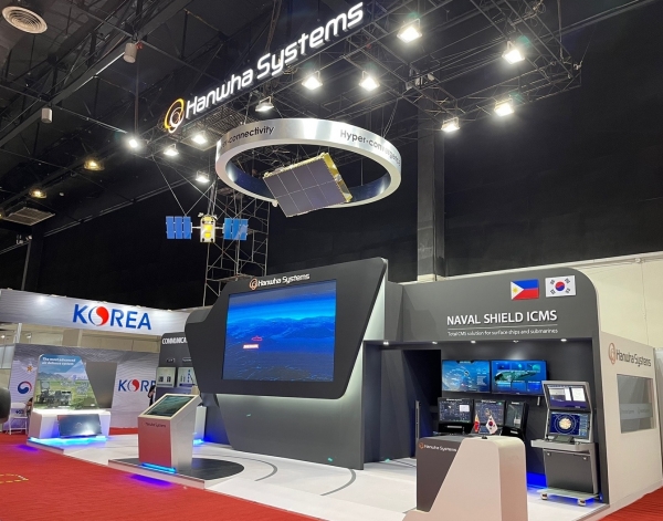 필리핀 마닐라에서 개최되고 있는 ADAS 2022 국제박람회의 한화시스템 전시관 (사진=한화시스템)