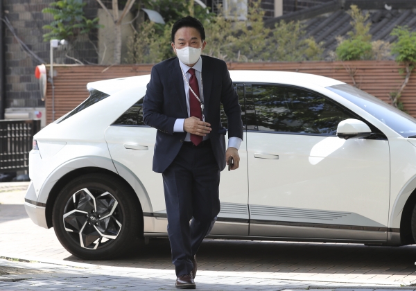 원희룡 국토교통부 장관 후보자가 지난 1일 서울 종로구 통의동 인수위원회로 출근하고 있다. (사진=연합뉴스)