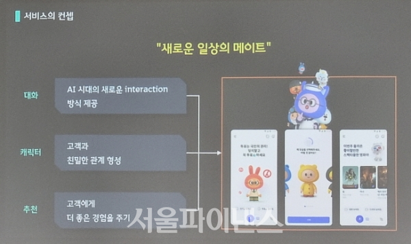 SKT, 성장형 AI 서비스 'A.'의 콘셉트. (사진=이호정 기자)