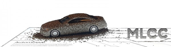 삼성전기가 전시회에서 MLCC로 장식한 자동차 모형을 전시했다. (사진=삼성전기)