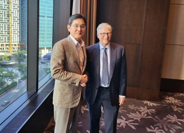 이재용 부회장-빌 게이츠 빌앤멜린다게이츠재단 이사장 면담한 모습. (사진=삼성전자)