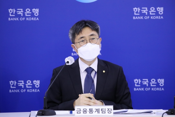 박창현 한국은행 경제통계국 금융통계팀장이 22일 오전 서울 중구 한국은행에서 2022년 3/4분기 가계신용(잠정)의 주요 특징을 설명하고 있다. (사진=한국은행)