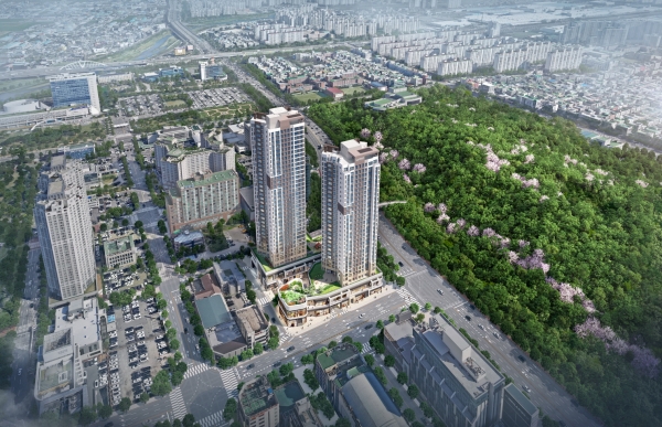 광주 상무 퍼스티넘 스위첸 조감도 (사진=KCC건설)