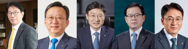 (왼쪽부터) 이재근 KB국민은행장, 정상혁 신한은행장, 이승열 하나은행장, 조병규 우리은행장, 이석용 NH농협은행장 (사진=각 사)