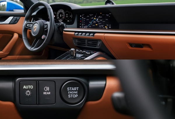 911 MK1 1열(위쪽)과 엔진 스타트 버튼 (사진=포르쉐코리아)
