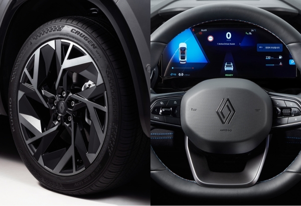 20인치 휠타이어(왼쪽)와 스티어링 휠 (사진=르노코리아)