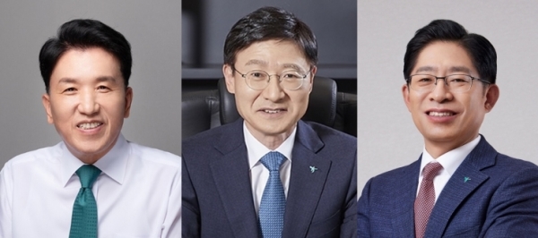 (왼쪽부터) 함영주 하나금융지주 회장, 이승열 하나금융지주 부회장 겸 하나은행장, 강성묵 하나금융지주 부회장 겸 하나증권 사장. (사진=하나금융)