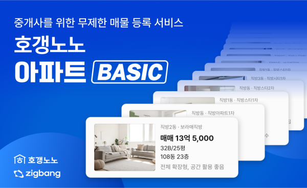 호갱노노, 매물 개수·지역 제한 없는 아파트BASIC 구독 서비스 출시(사진=직방)