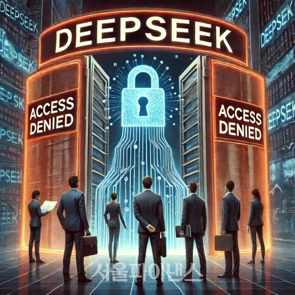 챗GPT가 생성한 자산운용사가 딥시크 접속을 차단하는 이미지. (이미지=이서영 기자)