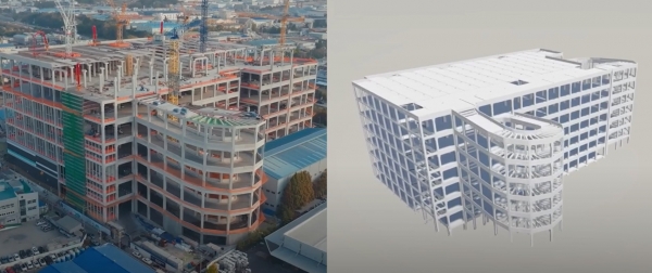 PC공사 현황과 BIM모델의 디지털트윈. (사진=DL건설)