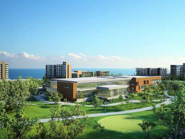 AI가 생성한 솔라시도 국제학교 및 주거특화단지 모습 (사진=BS한양)