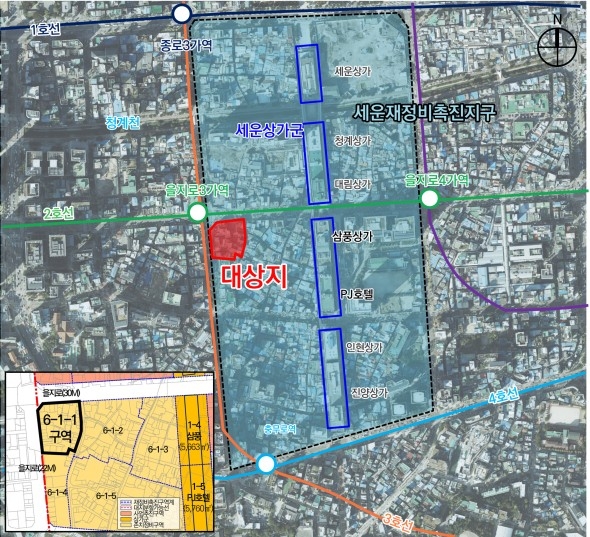 세운 6-1-1구역 정비계획 수립 대상지 (이미지=서울시)