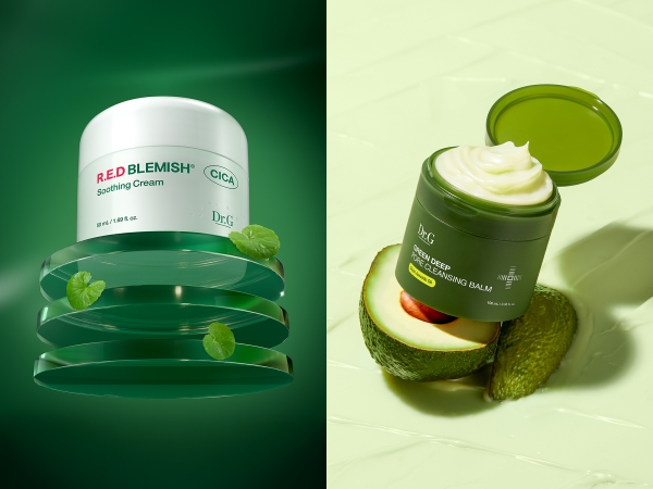 닥터지 레드 블레미쉬 시카 수딩 크림(왼쪽), 그린 딥 포어 클렌징 밤 (출처=고운세상코스메틱)
