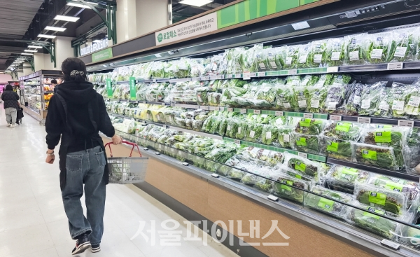 한 대형마트에서 고객이 장을 보고 있다. (사진=박소다 기자)