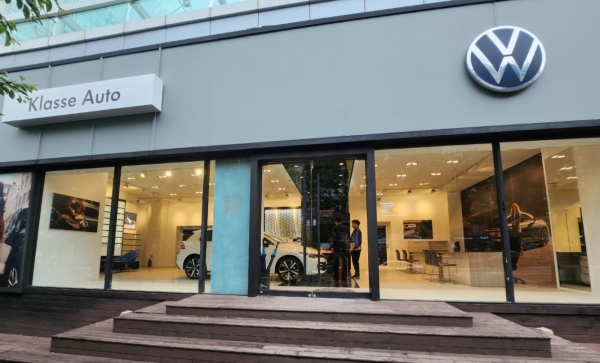 폭스바겐 딜러 클라쎄오토의 부산 해운대 임시 전시장 전경 (사진=폭스바겐코리아)