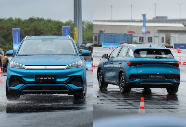 BYD 아토3 앞면(왼쪽)과 뒷면 (사진=BYD)<br>