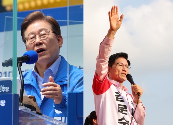 이재명 더불어민주당 대선후보(왼쪽), 김문수 국민의힘 대선후보. (사진=연합뉴스)