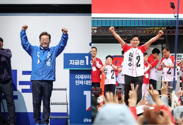 이재명 더불어민주당 후보(왼쪽)과 김문수 국민의힘 후보 (사진=각 당)