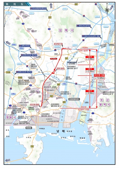 부산신항-김해간 고속도로 건설공사 위치도 (사진=동부건설)