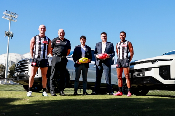 KGM은 호수 시장의 브랜드 강화를 위해 AFL 최다 우승 타이 기록을 보유한 콜링우드와 스폰서 계약을 체결하는 등 스포츠 마케팅 확대에 나서고 있다. (사진=KGM)