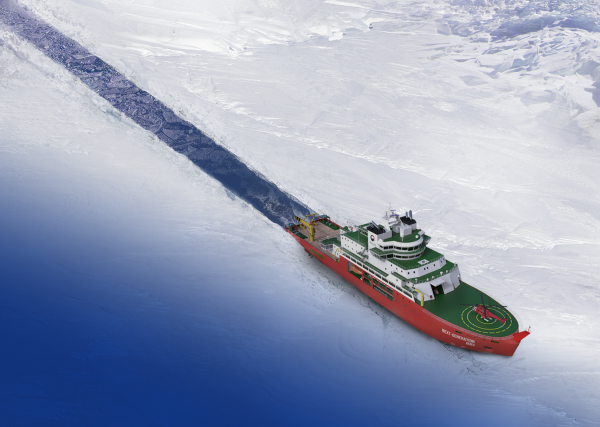 한화오션은 1일 해양수산부의 차세대 쇄빙연구선 건조 우선협상자로 선정됐다고 전했다 (사진=한화오션)