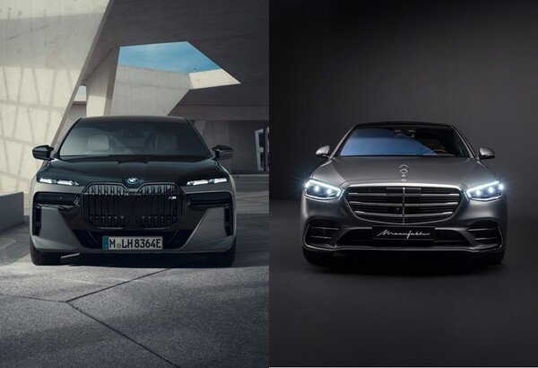 (왼쪽부터) BMW 7시리즈, 벤츠 S클래스 (사진=각 사)