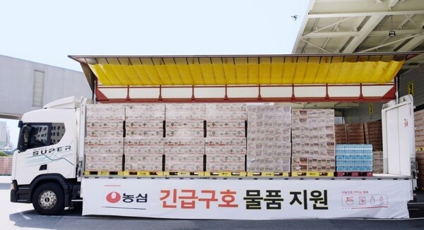 긴급구호 물품 지원. (사진=농심)