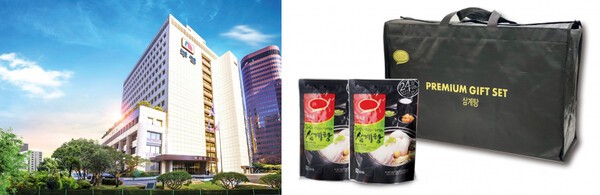 부영그룹 사옥과 삼계탕 선물세트 (사진=부영그룹)