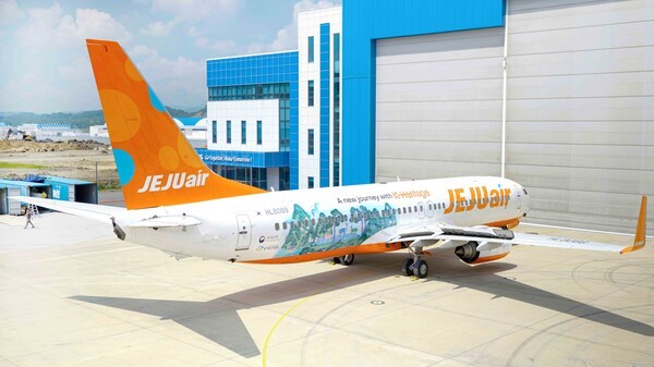 제주항공이 국가유산청·국가유산진흥원과 함께 K헤리티지 래핑항공기를 제작했다. (사진=제주항공)