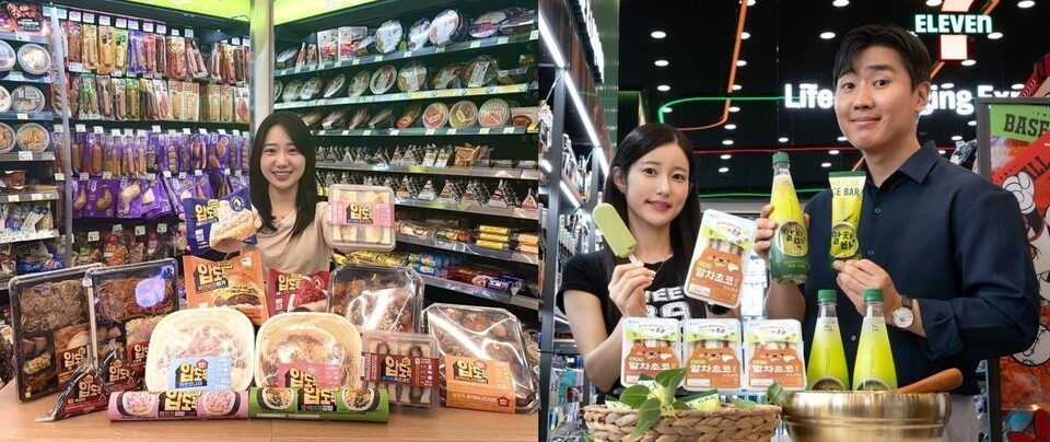 CU '압도적 플러스 간편식 16종'과 세븐일레븐 말차맛 막걸리를 활용한 먹거리. (사진=각 사)