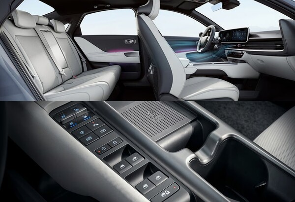 착좌 감지 공조 기능(위쪽)과 센터 콘솔 스위치 (사진=현대자동차)